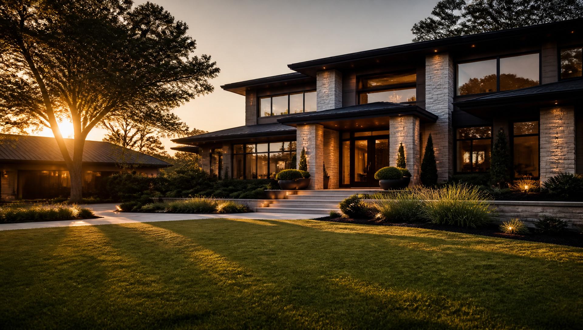 Luxury residence at golden hour