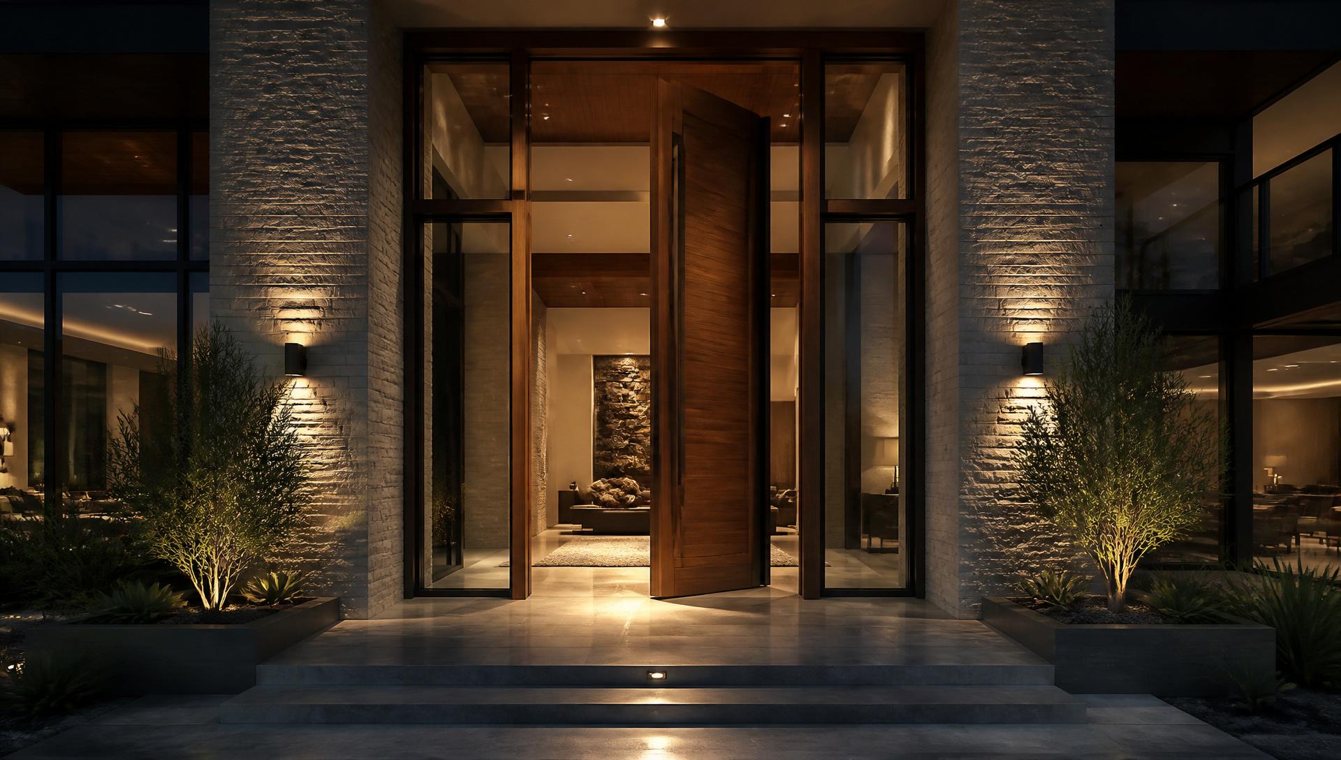 Grand luxury front entrance