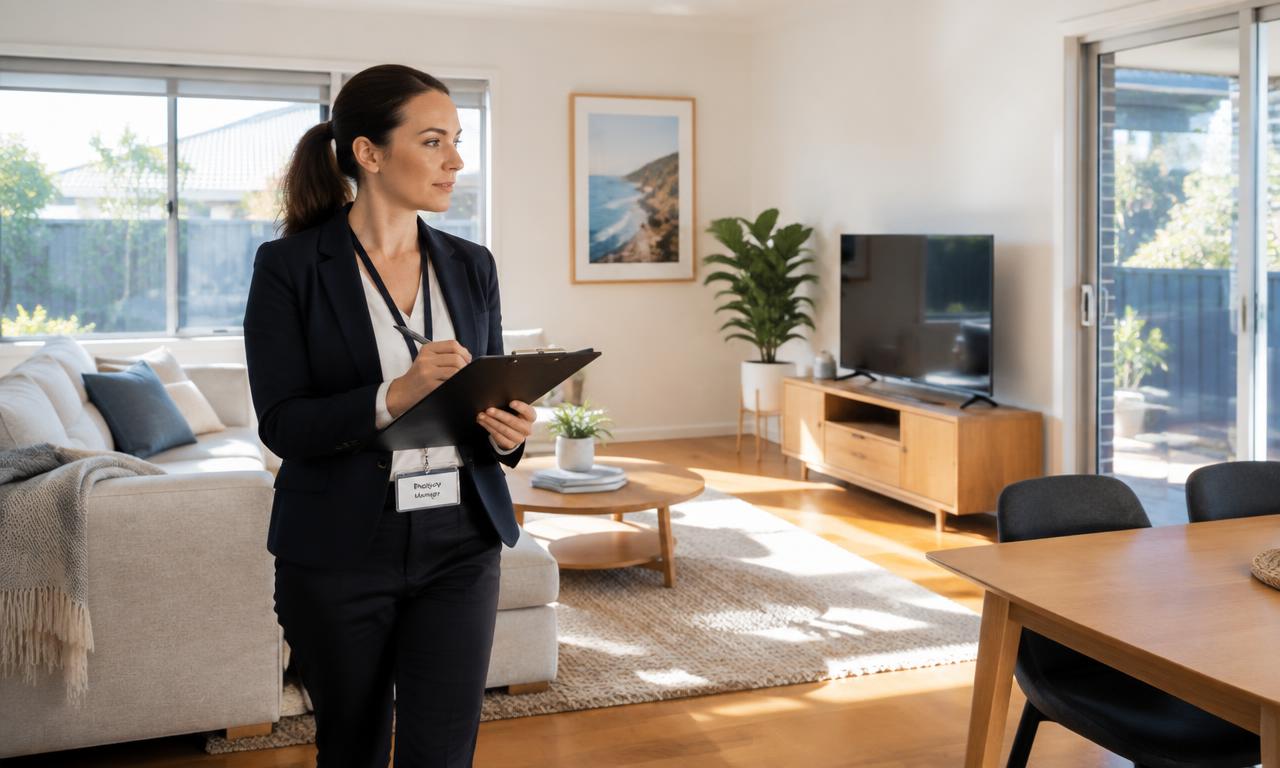 Property manager conducting a routine inspection
