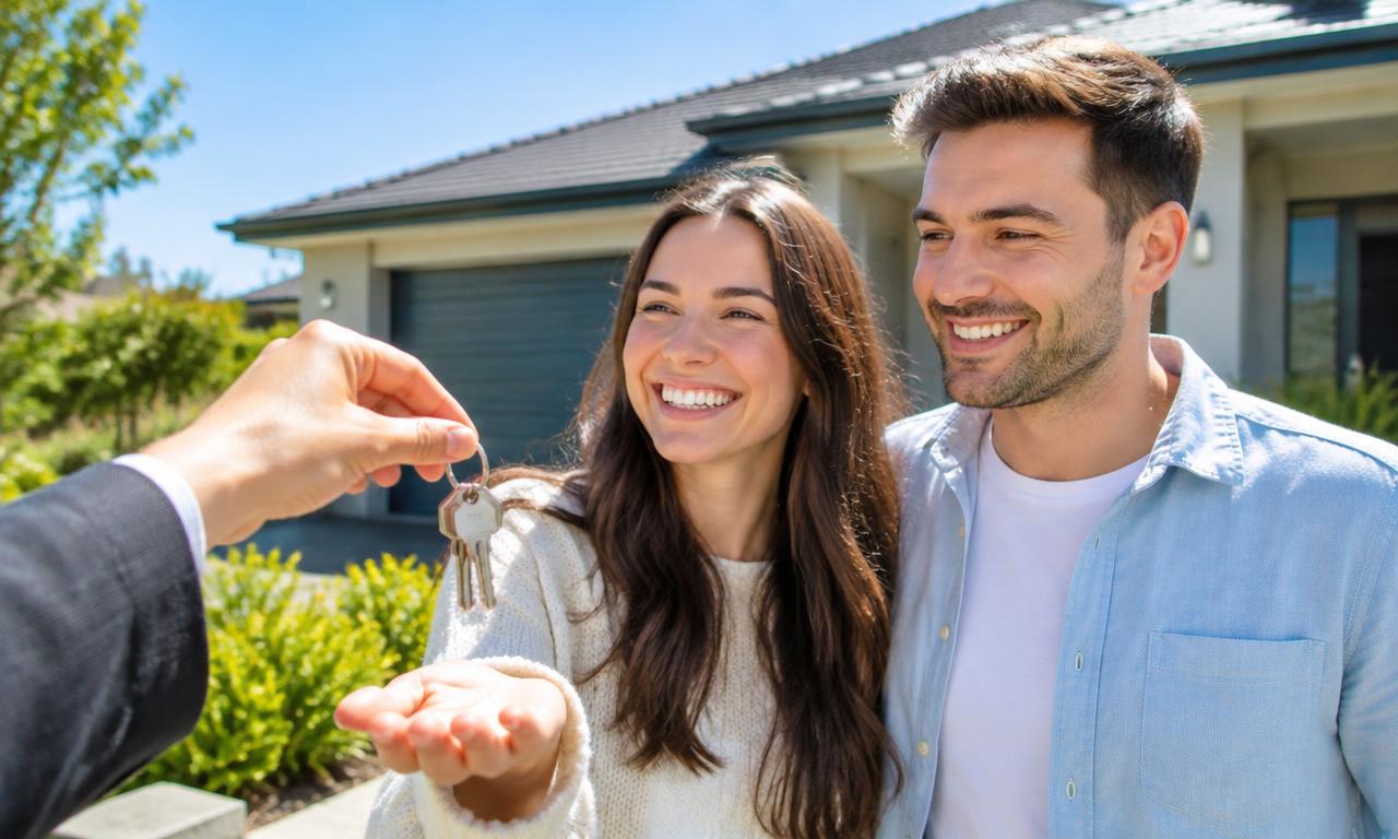 Keys being handed over to happy new tenants