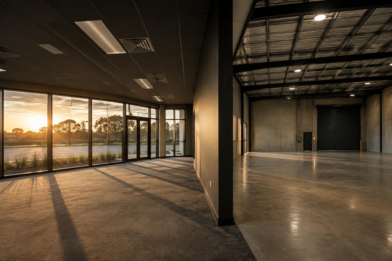 Modern commercial tenancy interior with glazed frontage ready for lease